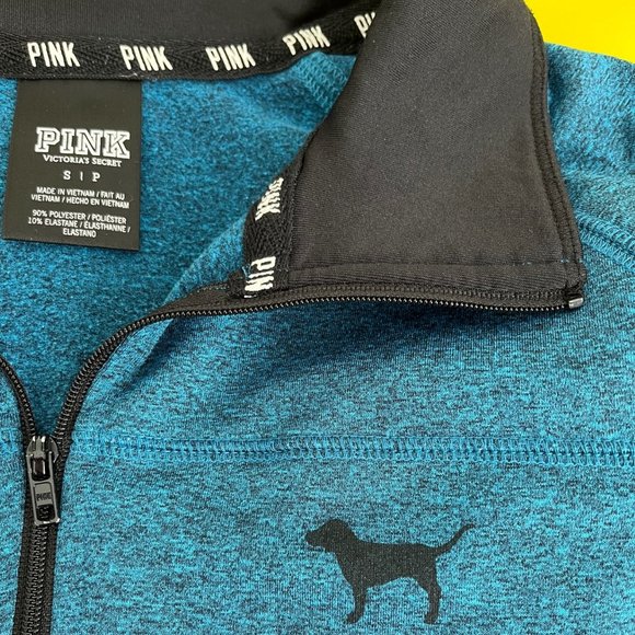PINK Victoria's Secret 1/4 zip Pullover, Blue, Size S - Picture 4 of 7